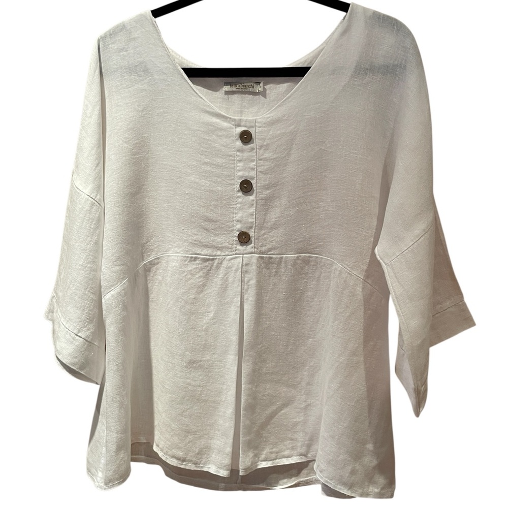 Italian linen pullover shirt.